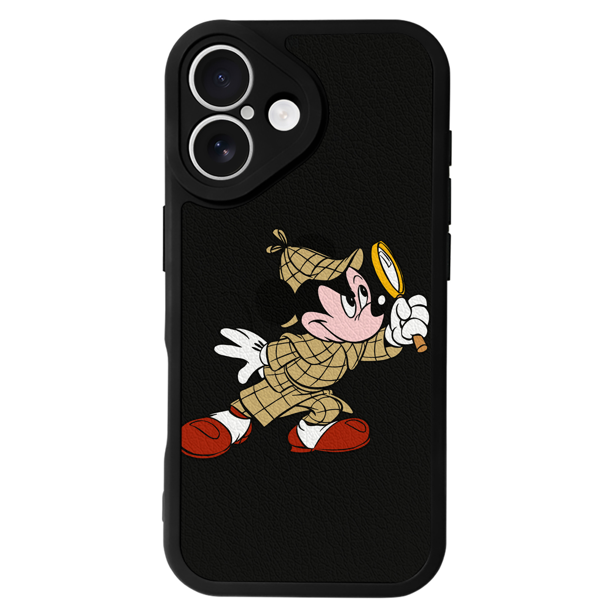 （画像用） ミッキーマウス Mickey Mouse 【iPhone 16シリーズ対応】シリコンスマホケース（レザー調） 材質：シリコン
